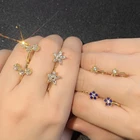 Gold Flower Earring Wholesale 18k Gold Plated Zircon Flower Ear Cuffs Jewelry Earring