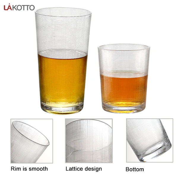 240ml glass cup with grid wine careffes cylinder wine glass customizable glass coffee mug
