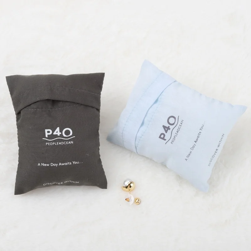 Custom Logo Printed Polyester Cosmetic Bag Small Flower Gift Bag