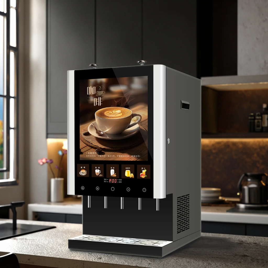 4 in 1 business smart hot fully automatic coffee vending machine-14
