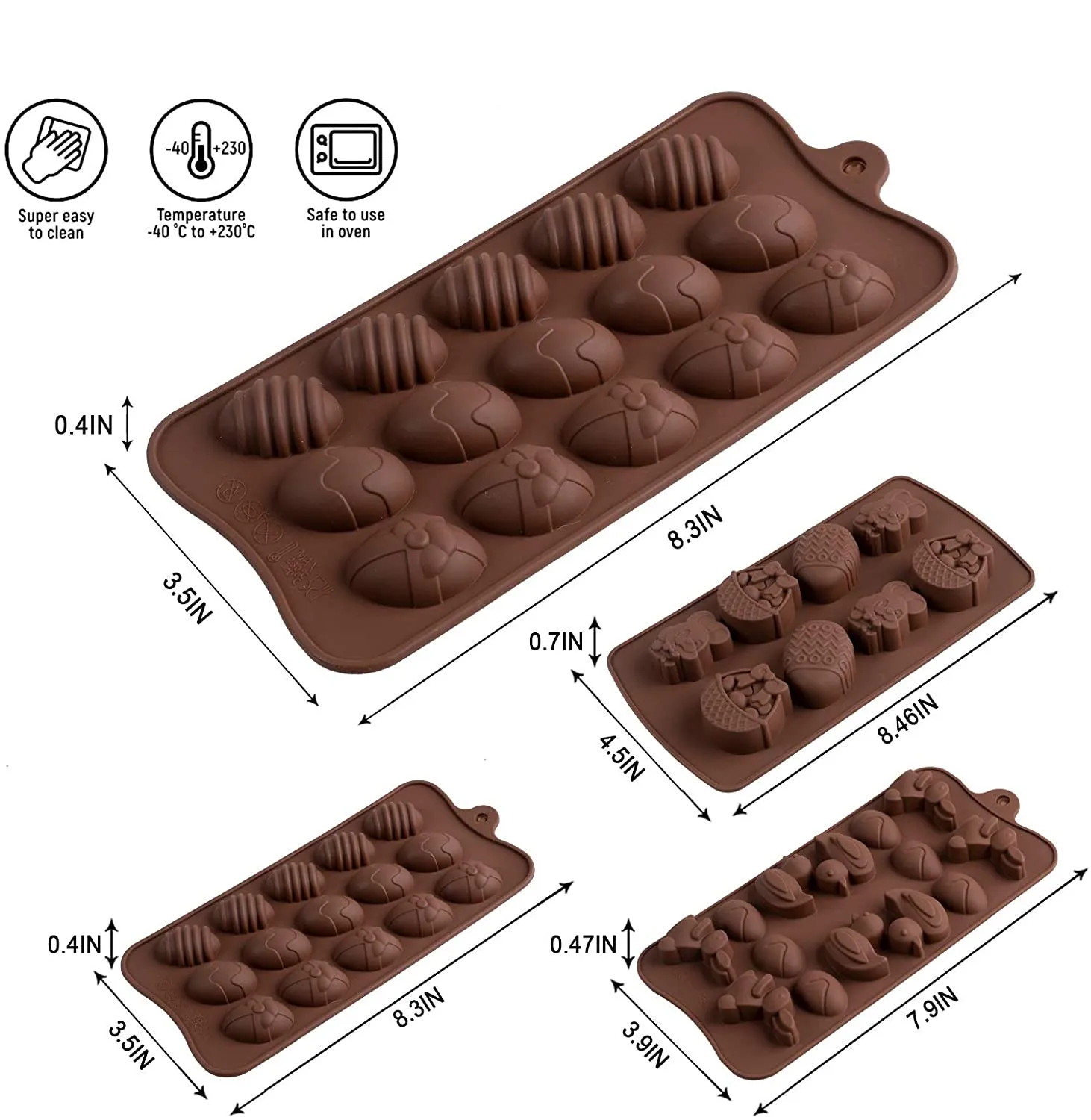 Customized Easter Chocolate Molds Wholesale Silicone Molds with Easter Egg Shape for Making Small Chocolate