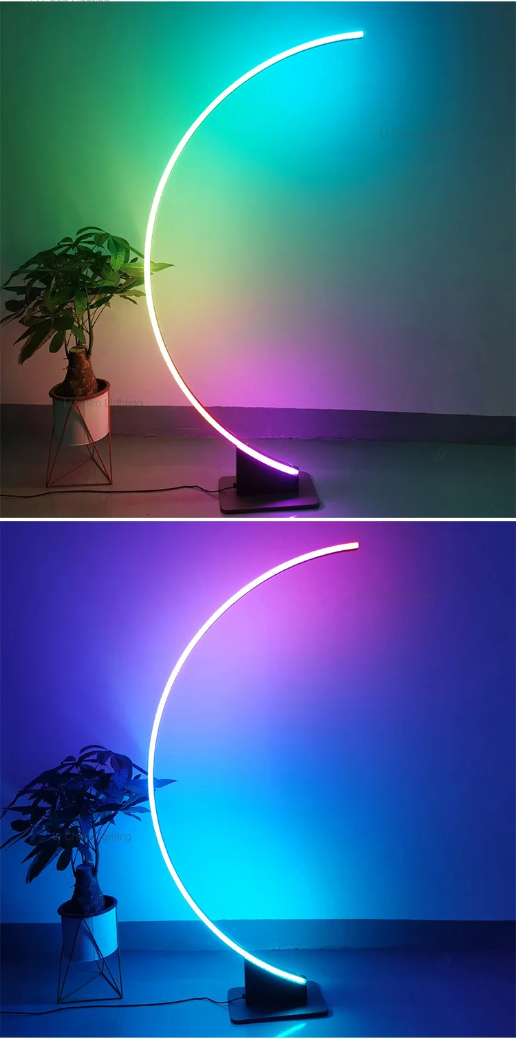 f0037 modern design indoor decoration bedroom living room black white rgb led floor light-3