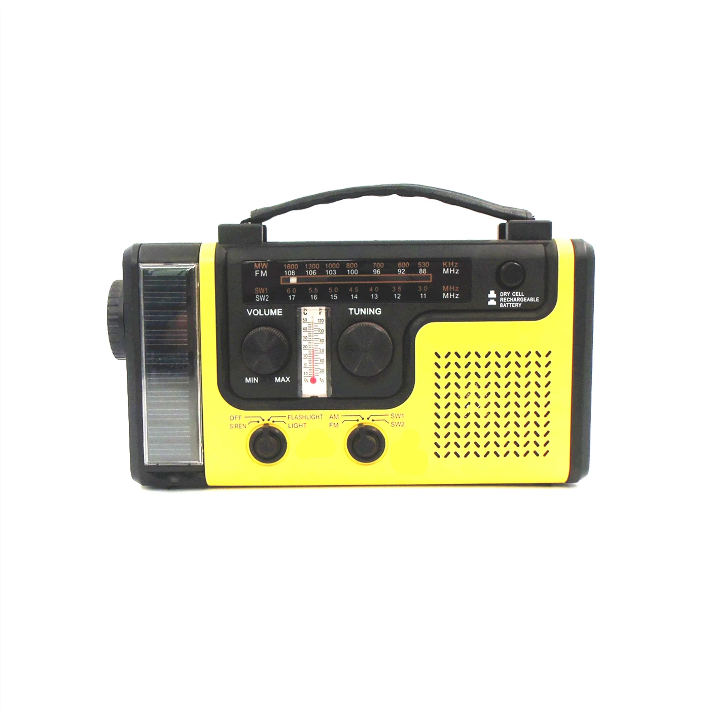 Emergency Solar Hand Crank Dynamo AM/FM Weather Radio LED Flashlight USB Charger 