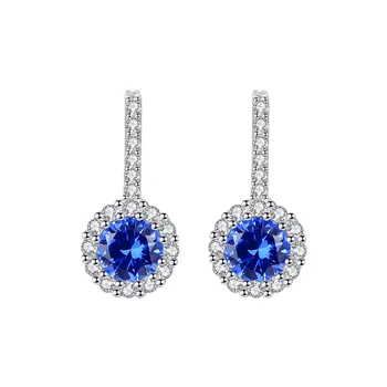 On Stock 3 Colors Available 925 Silver Jewelry Gems Earrings 925 Sterling Silver Earrings for Ladies