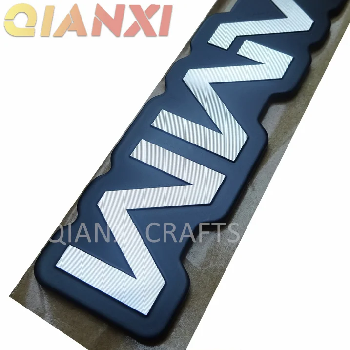 product diamond cut metal nameplate sign aluminum badge machine emblem logo plate-3