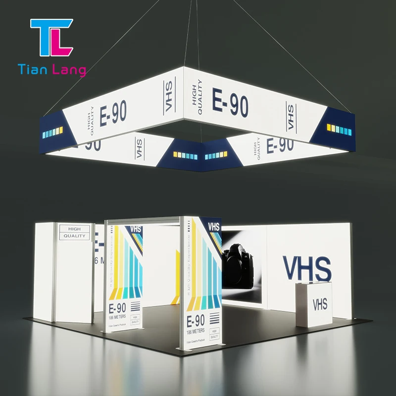 product aluminum portable customized hanging ceiling light box exhibition booth seg frame trade show display-5