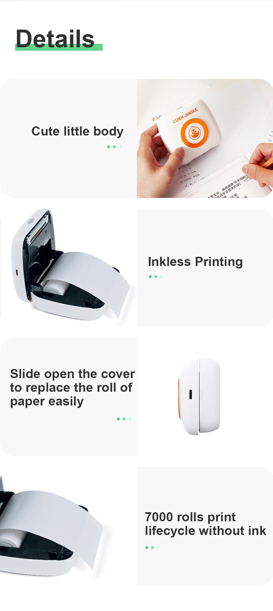 Mini Pocket Green Label Sticker Printer Machine Water Bottle Label Printer Mini Adhesive Label Printer manufacture