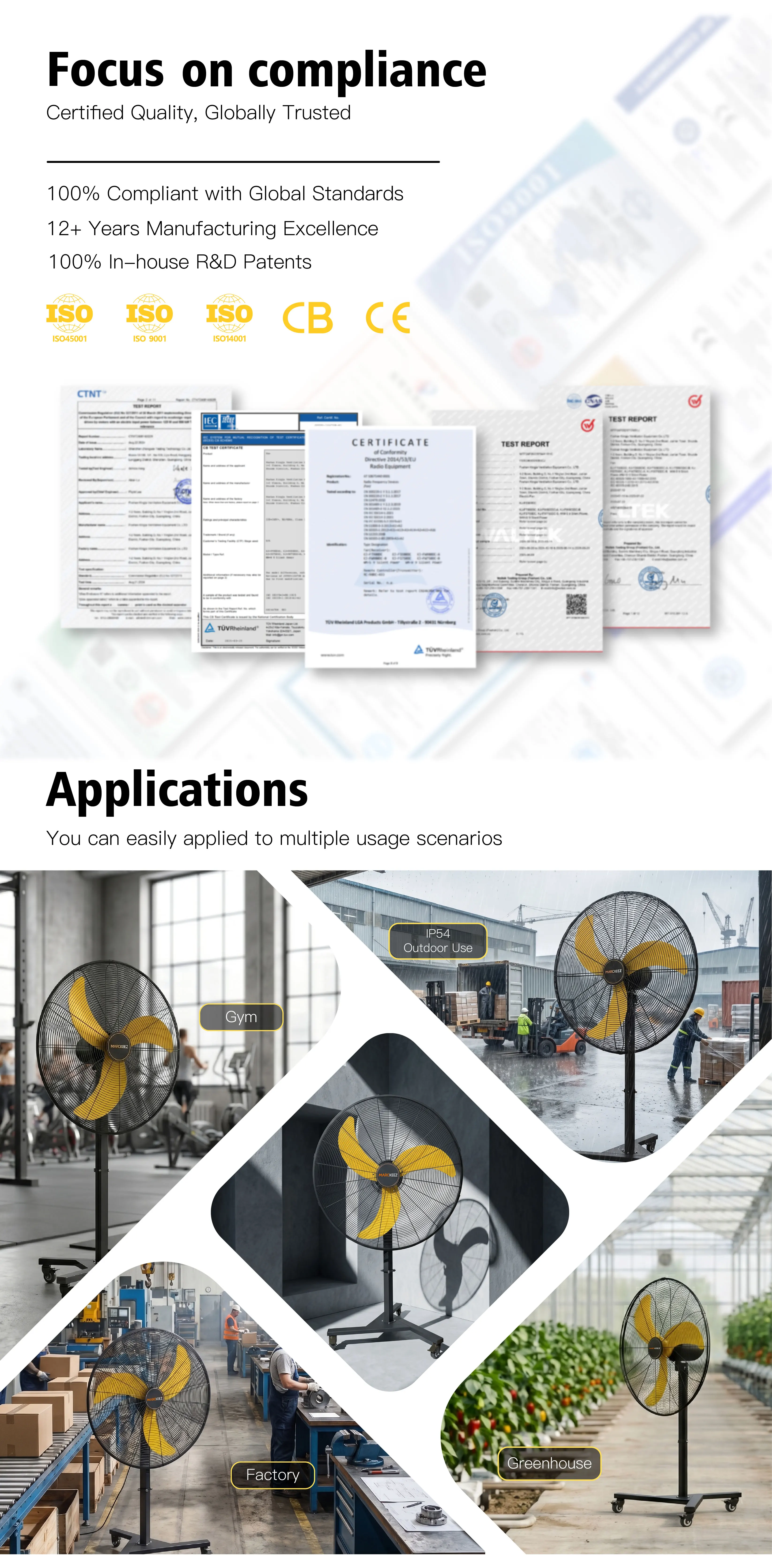 Big Size Stand Fan, 36", IP54 - detail 8