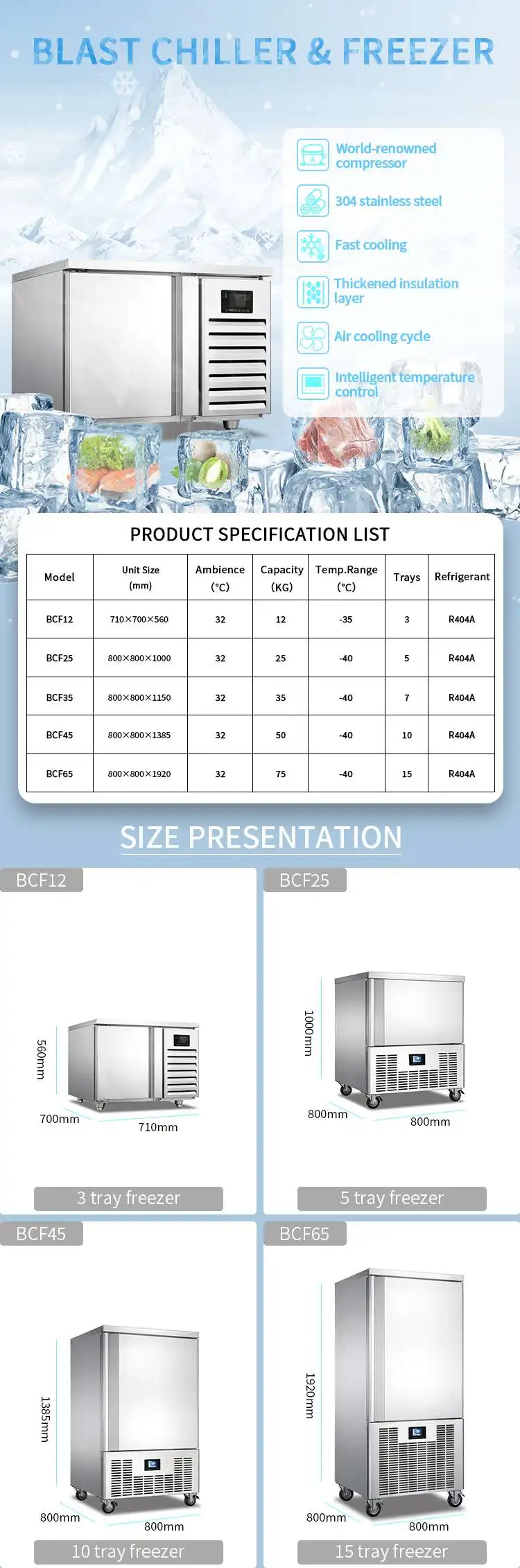 Blast Freezer, 220 V, R404A - detail 10