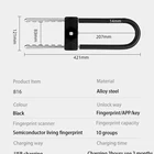 Lock For Electronic U-shaped Lock With Long Neck And Fingerprint For Glass Door And Bicycle
