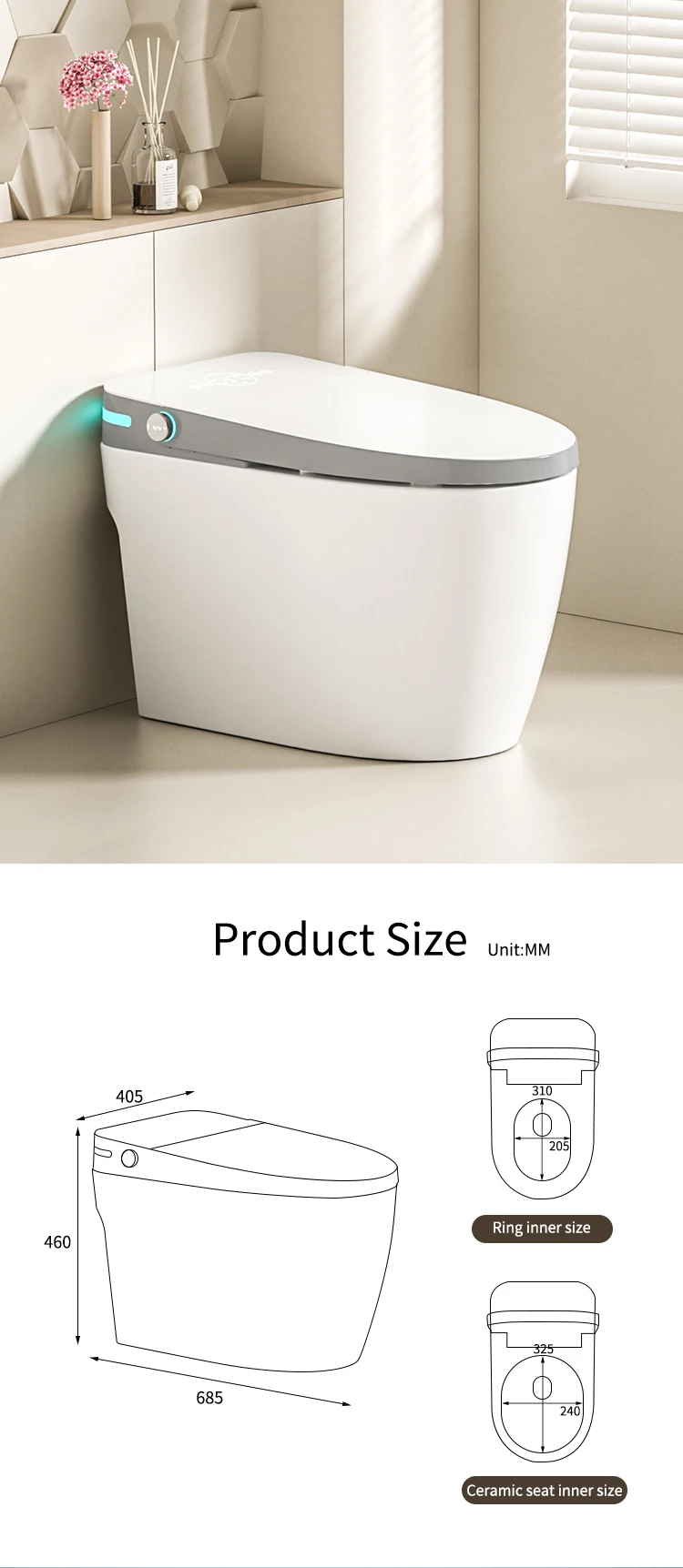 product mubi ceramic bathroom smart toilet intelligence wc bidet sanitary ware automatic smart electric toilet-66