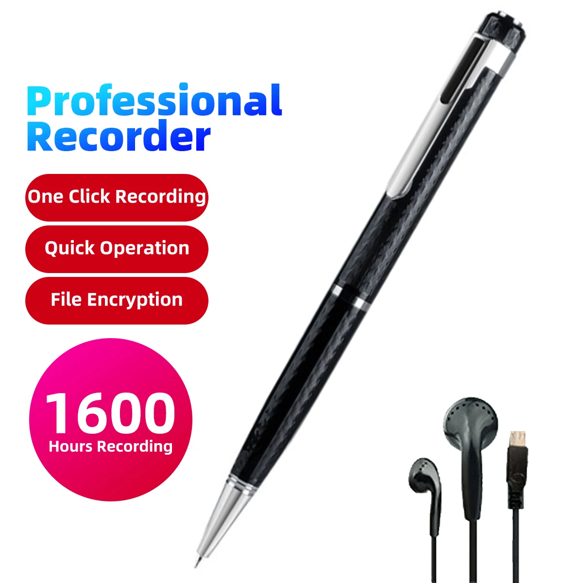 Professional Voice Record Pen Portable Digital Sound Recording Device