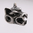 Beads Head IN Stock DIY Jewelry Charm Bangle Bracelet Making Handmade Stainless Steel Wolf Beads Head Charms