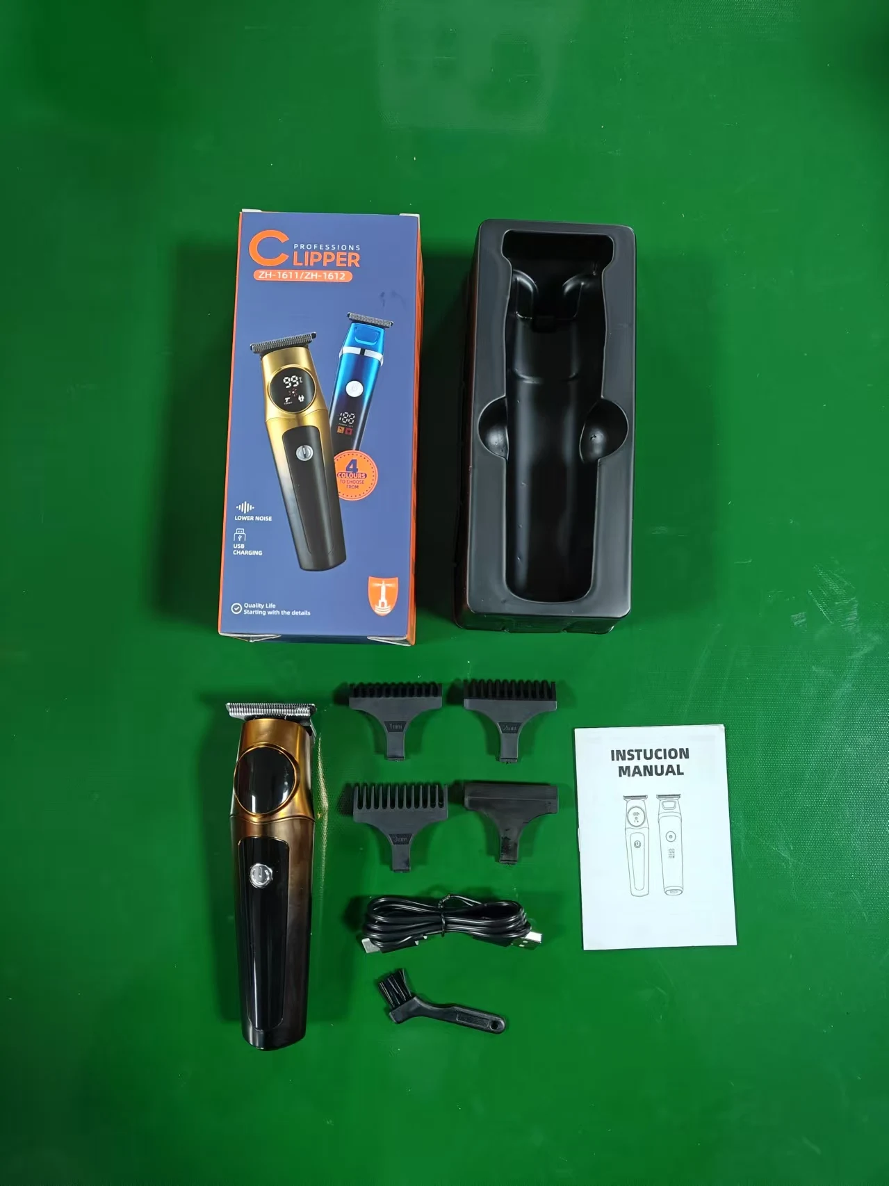 Professional Rechargeable USB Electric Hair for Clipper Adjustable Blade Head Stainless Steel English Instructions for Household manufacture