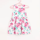 Frock 2021 Latest Cute Toddler Kids Summer Holiday Flower Pattern Printed Sleeveless Girls Frock Dresses