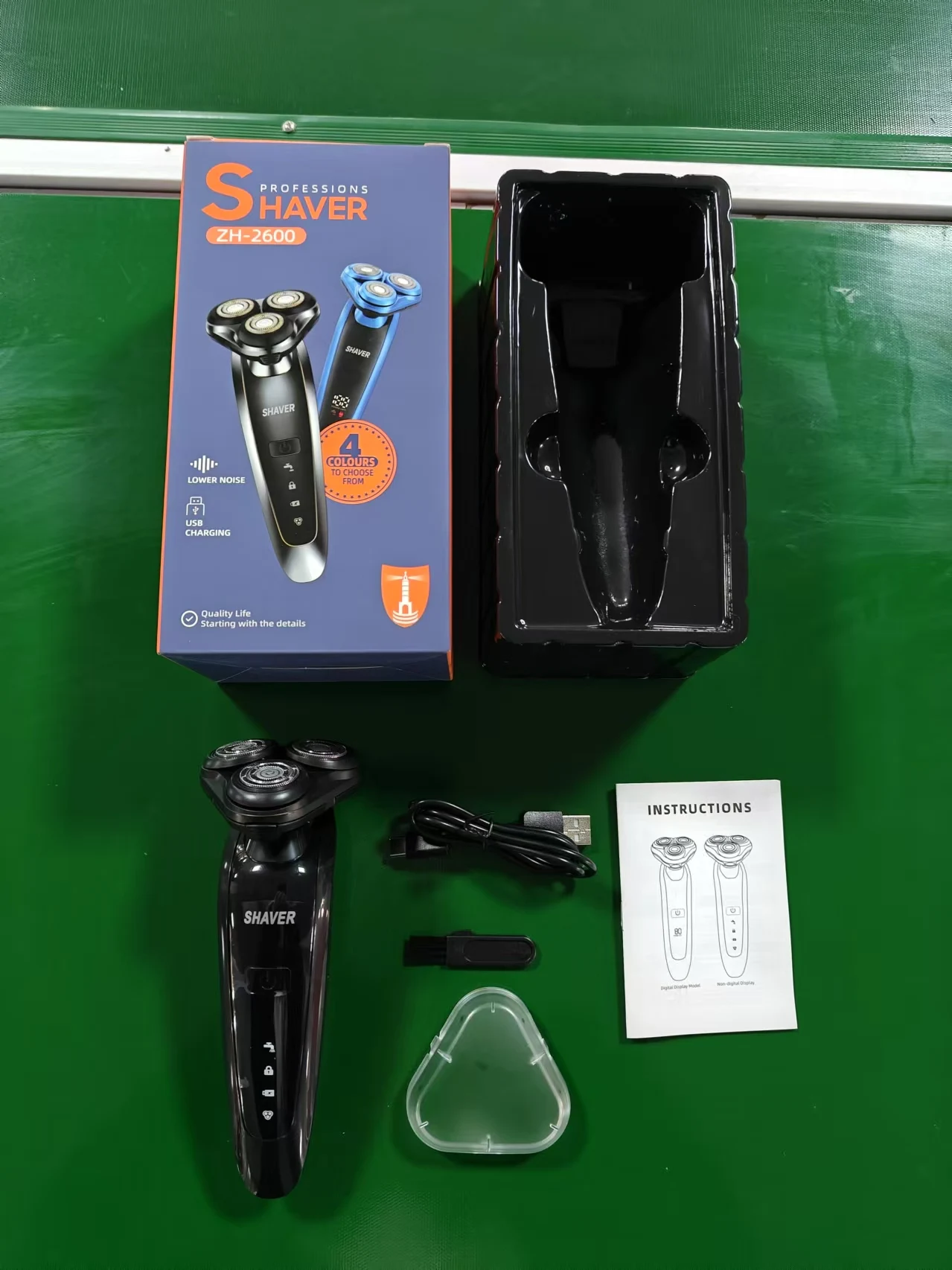 Three-Blade Stainless Steel Rotary Electric Shaver Waterproof Blade with TYPE-C Charging Floating Design for Household RV Use factory