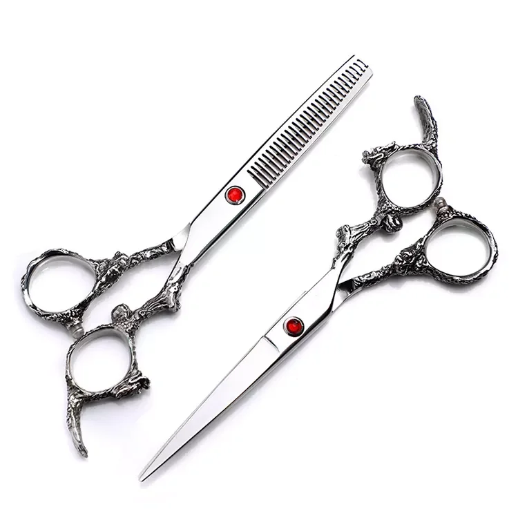 New style 4CR Stainless Steel Hairdressing Hair Scissor Set Flat Tooth Hair Scissor 6 Inches Professional Hair Cutting Scissor