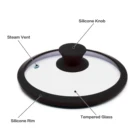 Pot Lid Pot Lid 14cm G Type Pot Lid Food Grade Silicone Rim Tempered Glass Cooking Pot Lid