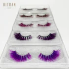 Wholesale 3D Fluffy Faux Mink Lashes Colorful Full Strip Lashes Vendor