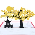 Greeting Card Festival Greeting Card Rabbit And Flower Pop Up Card For Moon Festival