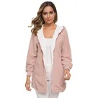 Winter Winter Warm Soft Thick Fleece Coat Natural Clothing With Pocket Hooded Coat For Lady