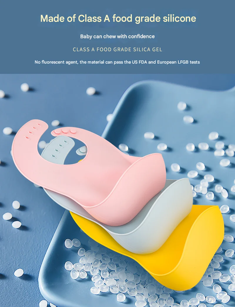 Cute Printed Kids Apron High Soft Silicone Baby Bibs Button Closure Eco-Friendly Washable Feeding Accessories Pack for Toddlers supplier