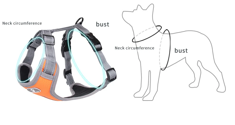 CUSTOM Reflective No Pull Dog Harness Soft Padding Thick for Large Dogs No Pull Weight Pulling Dog Harness details