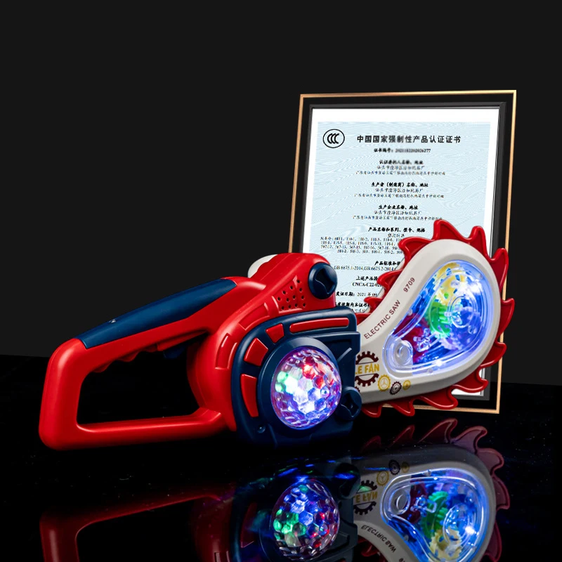 Hot Selling Plastic Electric Chainsaw Toy with Sounds and light Pretend Play Power Tools Electric saw toy for kids Gift