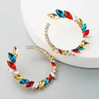 Large Earrings European And American Popular Exaggerated Color Diamond Women Large Circle Earrings