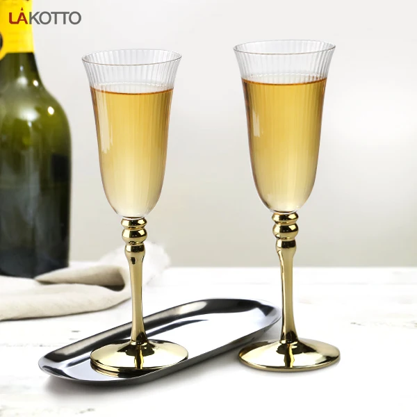 Modern Art Glass Wine Stem Wine Glasses Clear Glass Wine Goblets