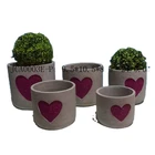 Big Home Heart Shape Cement Flower Pots Decoration Concrete Big Flower Pot Outdoor