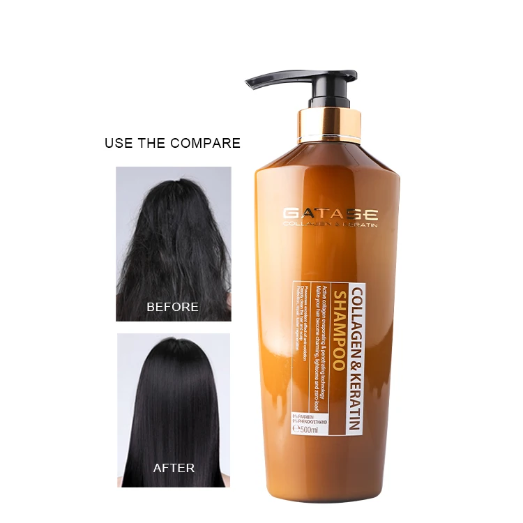 OEM/ODM collagen supplements keratin hair shampoo clean and repair hair virgin hair extensions suitable
