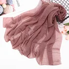Muslim Muslimmuslim Fashionable Gold Silk Pearl Hijab Women Solid Color Crinkle Polyester Muslim Hijab