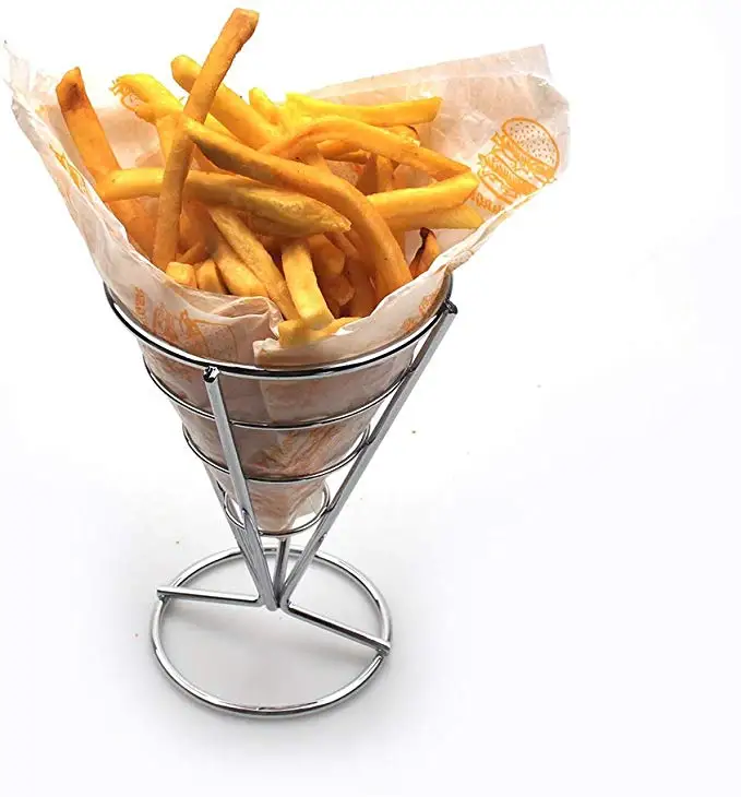 BREW CITY French Fry Cone Basket metal wire 