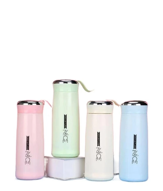 Wholesale New portable rope children's drinking utensils outdoor leakproof 350ml Double Wall Glass Cup Water Bottle