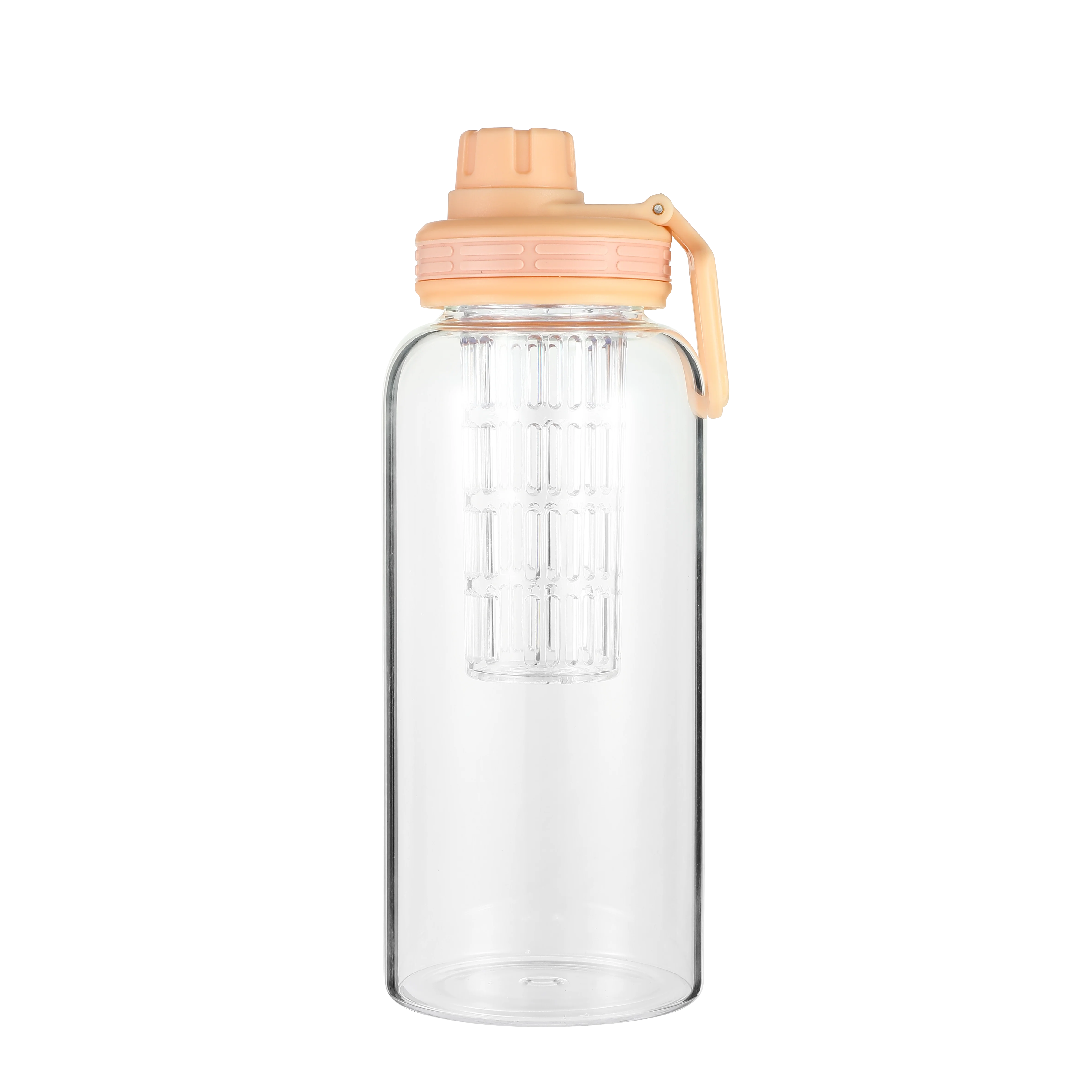 New Arrival 1L Premium Bpa Free Clear Glass Water Bottle With Bamboo Lid And Soft Wood Sleeve