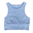 Custom Women Sport Wear Gym Fitness Rib Knit Crop Tank Top