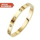 Diamond Bracelet Braceletbracelet Couple Diamond Rose Gold Cuff Simple Trendy Jewelry Rhinestone Bracelet