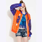 Dance Jacket Jackets Fashion Number Dance Performance Hip Hop Long Sleeves Sequin Jacket