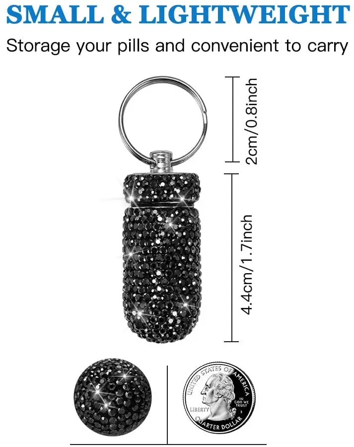 Waterproof Seal Aluminum Pill Box Case Portable Daily Bling Metal Pill