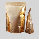 Gold Ziplock Foil Bag/ Custom Printed Foil Laminated Mylar Ziplock Copper Gold Metallic Packaging Bag
