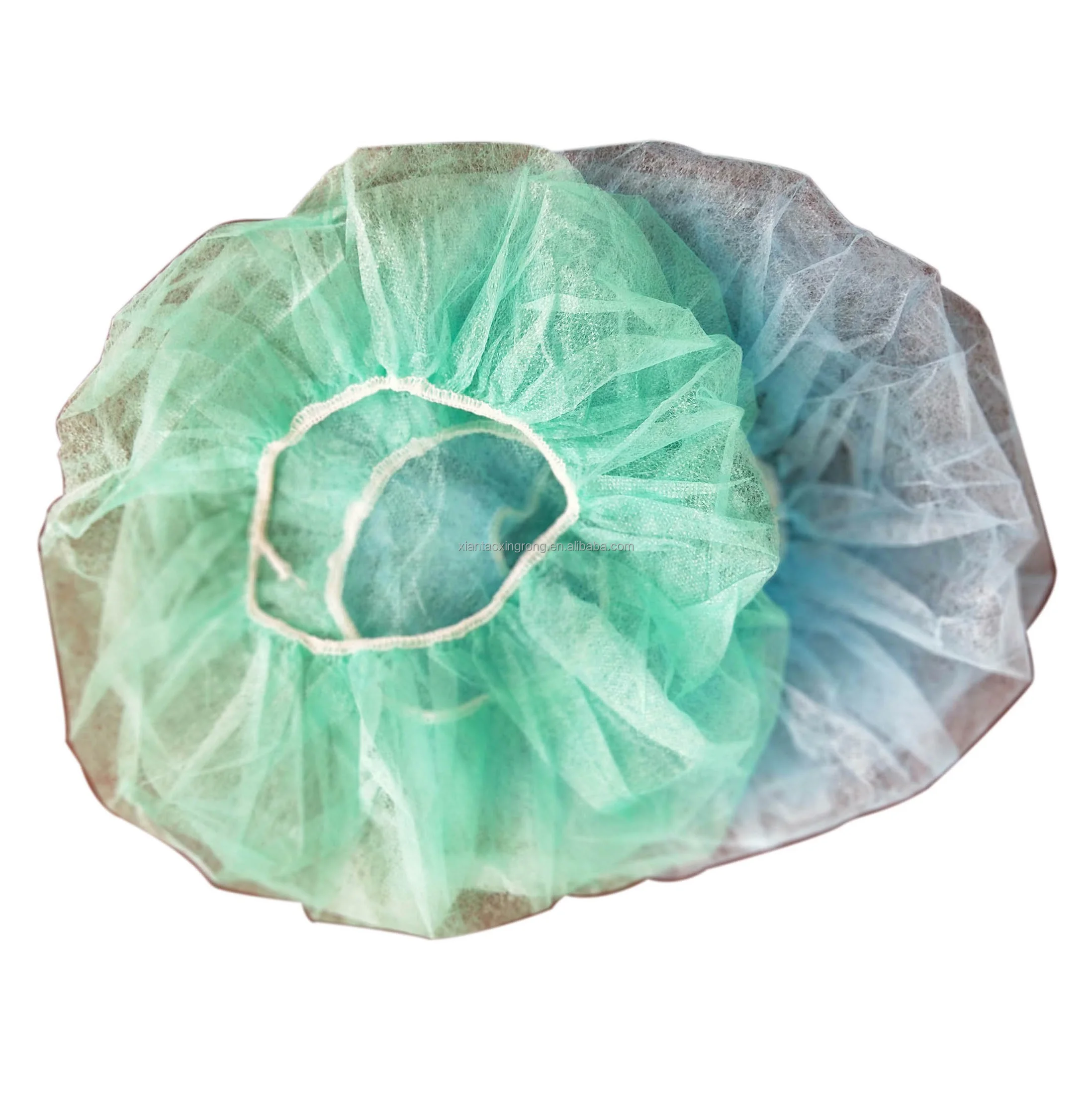 Single or Double Elastic Surgical Non Woven Bouffant Disposable Clip Cap