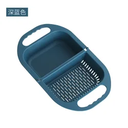 2023 New design hot sell Kitchen accessories Foldable Drain basket Fruit And Vegetable Plastic Basket Kitchen tools