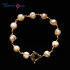 Pearl Women Bracelet 14K Gold Plated Green Elegant Natural Freshwater Pearl Bracelet Women