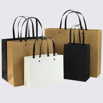 China Suppliers Kraft Paper Bag Custom Logo Shopping kraft Paper Bag Boutique Bags With Handle
