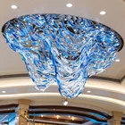 Light Blown Glass Glassglass Modern Custom Crystal Ceiling Light Blue Blown Glass Chandelier