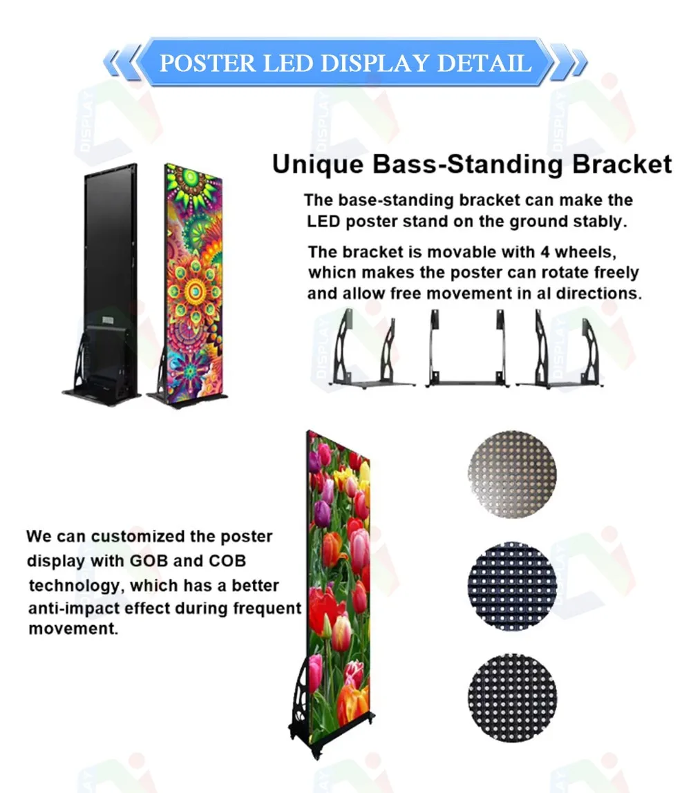 Factory High Quality Ultra-Thin Indoor LED Poster Display Screen Popular Advertising Video Wall and Display Machine for Private details