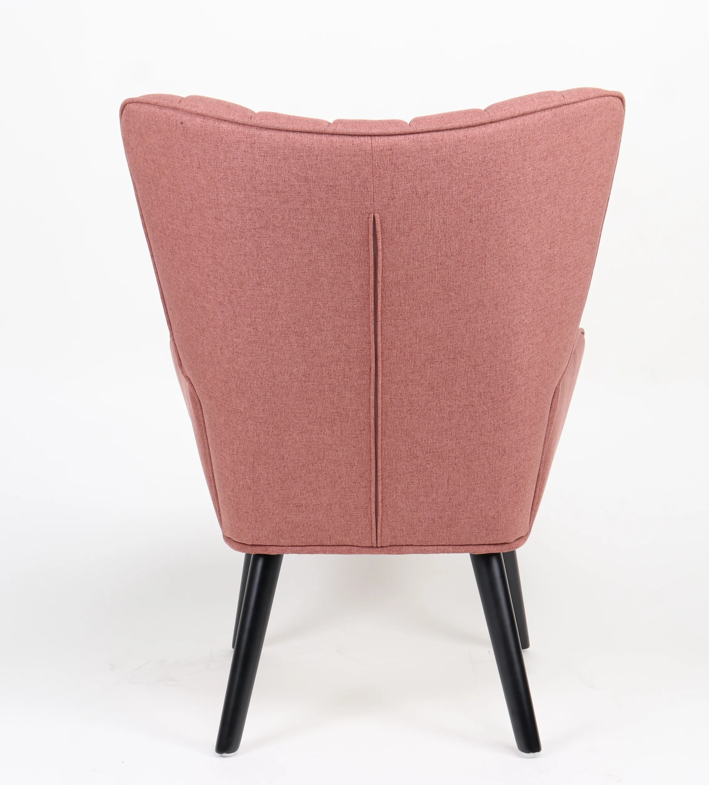 Modern Design Living Room Leisure Chair Pink Fabric Armchair with Wood Legs for Hotel Apartment Use manufacture