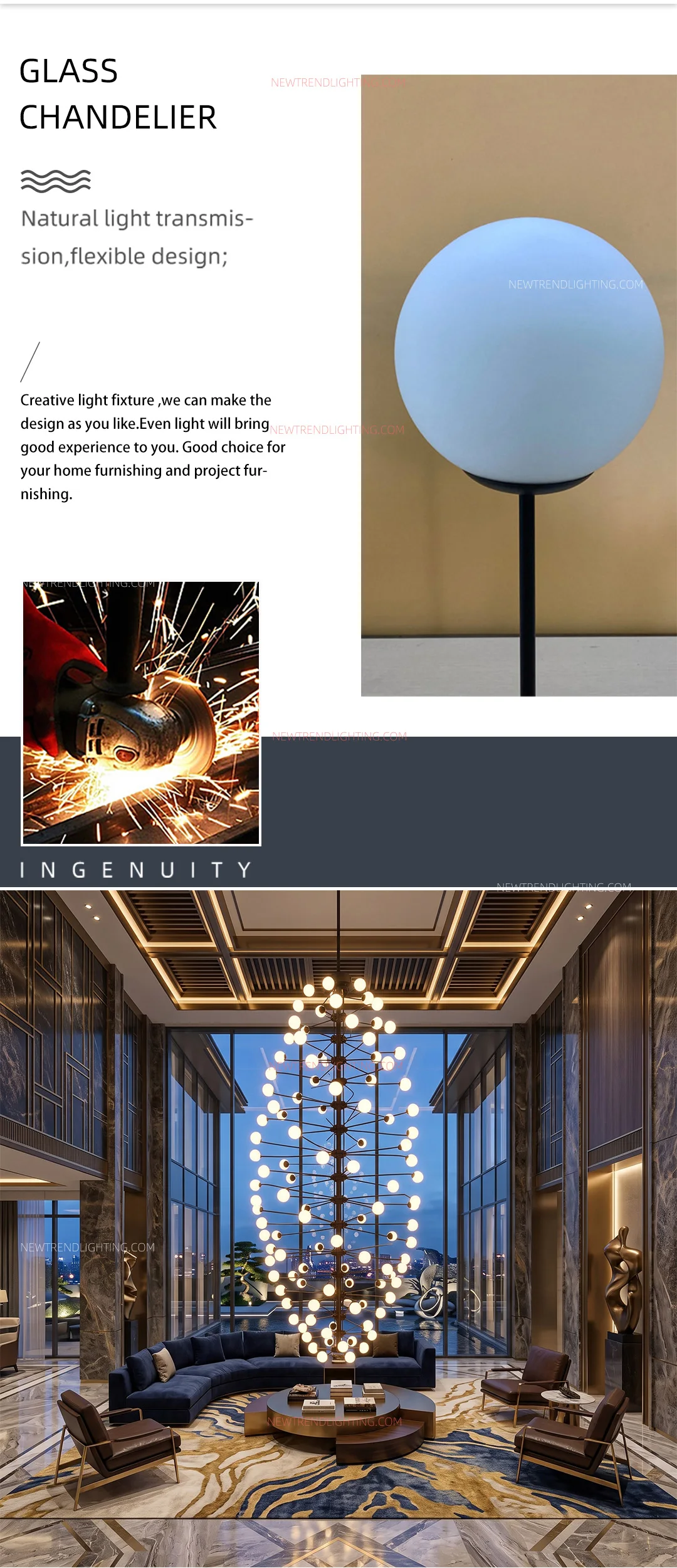 cpl 527 bespoke sculptural led chandelier custom art installation for luxury mall showroom-1