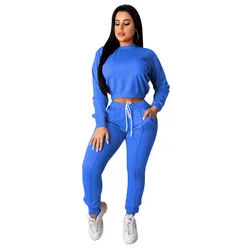 2023 Long Sleeve Ladies Clothing Jogger Set Winter Tracksuit Fall Casual Women Clothes Two Piece Pants Set Gym Outfits For Women